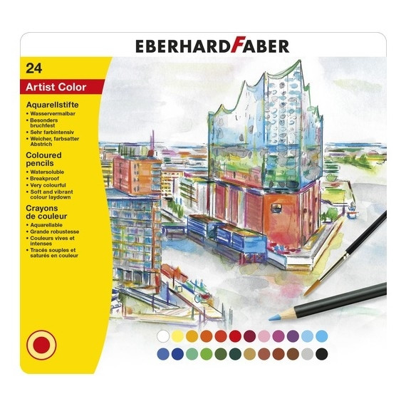 Faber-Castell Eberhard Faber aquarel kleurpotloden (24 stuks) EF-516025 220126 - 1