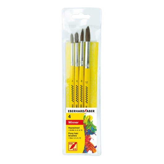 Faber-Castell Eberhard Faber penselenset ponyhaar (4 stuks) EF-579922 220096 - 1