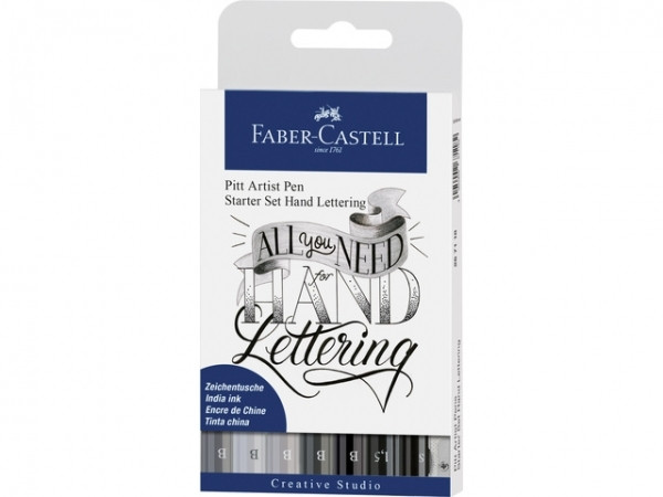 Faber-Castell Pitt Artist Pens tekenstiften handlettering starter set (8-delig) FC-267118 220085 - 1