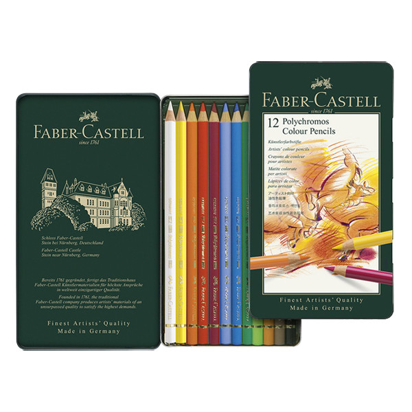 Faber-Castell Polychromos kleurpotloden in bliketui  (12 stuks) FC-110012 220191 - 1