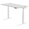 Fellowes Levado zit-sta bureau wit frame grijs blad 140 x 80 cm  213342