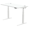 Fellowes Levado zit-sta bureau wit frame wit blad 140 x 80 cm  213334