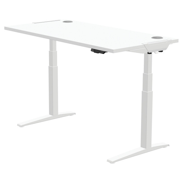 Fellowes Levado zit-sta bureau wit frame wit blad 160 x 80 cm  213335 - 