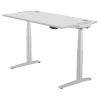Fellowes Levado zit-sta bureau zilver frame grijs blad 140 x 80 cm  213323