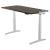 Fellowes Levado zit-sta bureau zilver frame walnoot blad 140 x 80 cm  213329