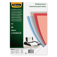 Fellowes PVC bindomslag 200 micron transparant rood A4 (100 stuks) 5377201 213218