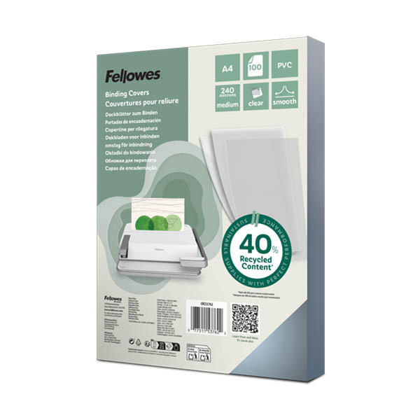 Fellowes PVC bindomslag 240 micron transparant A4 (100 stuks) 213213 - 1