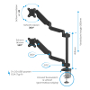 Fellowes Platinum Series monitorarm verticaal voor 2 monitoren zwart (met klem of schroef) 8043401 215001 - 3