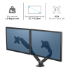 Fellowes Platinum Series monitorarm voor 2 monitoren zilver (met klem of schroef) 8056501 215009 - 4