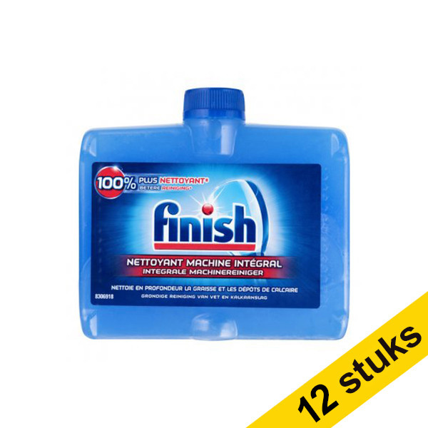 Finish Aanbieding: 12x Finish vaatwasmachine reiniger Regular (250 ml)  SFI00076 - 1