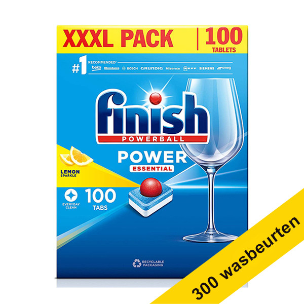 Finish Aanbieding: Finish Power All-in-1 Essential vaatwastabletten Lemon (300 vaatwasbeurten)  SFI01049 - 1