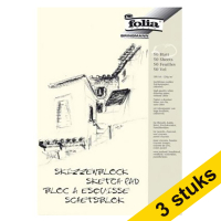 Aanbieding: 3x Folia blanco schetsblok A4 50 vel (120 g/m2)