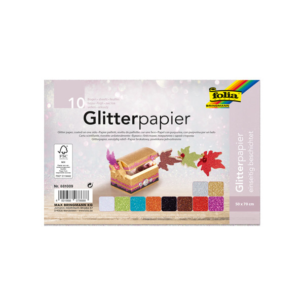 Folia glitterpapier 170 grams 50 x 70 cm (10 vel) 881009 222129 - 1
