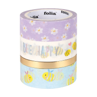 Folia washi tape hotfoil bees (4 stuks) 26452 222317