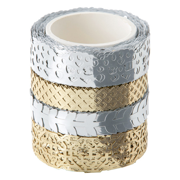Folia washi tape hotfoil zilver/goud (4 stuks) 29402 222247 - 1