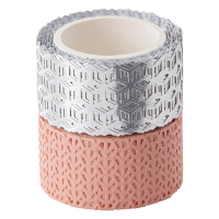 Folia washi tape roze/zilver (2 stuks) 29202 222245