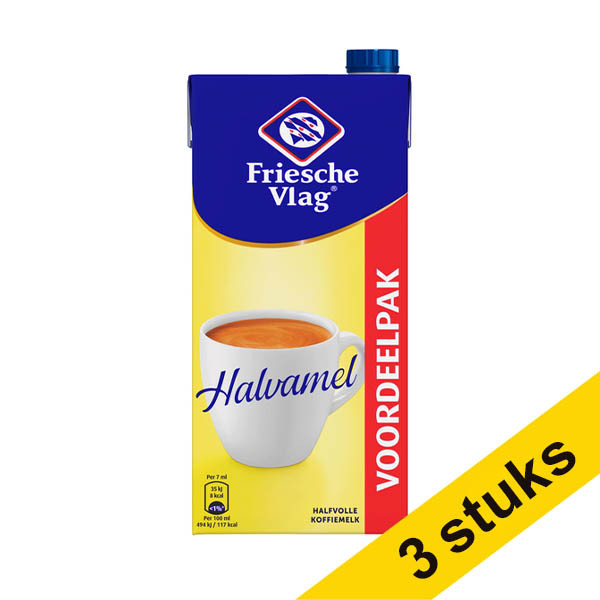 Aanbieding: 3x Friesche Vlag Halvamel koffiemelk pak (930 ml) 422852 - 1