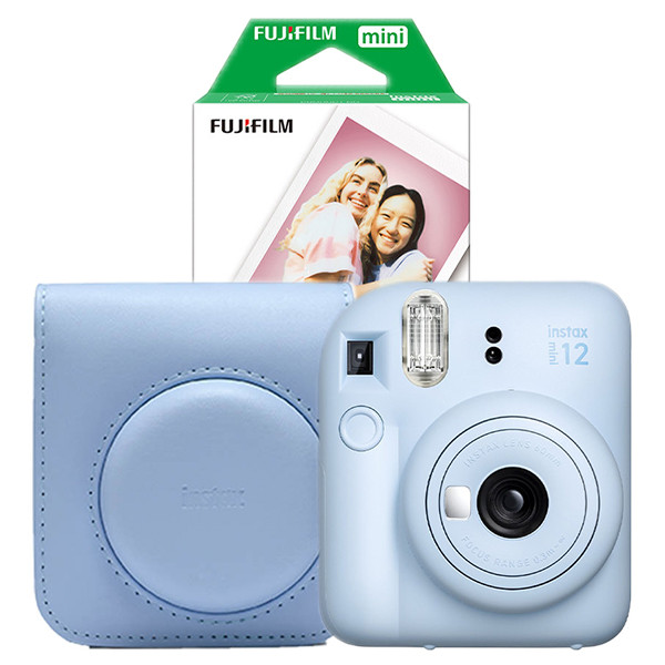 Fujifilm instax mini 12 Blue bundel met Blue case en 20 vel papier 150886 - 1