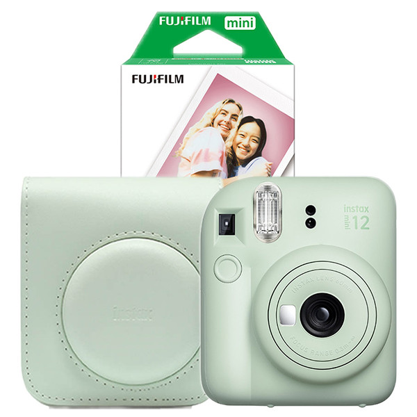 Fujifilm instax mini 12 Green bundel met Green case en 20 vel papier 150884 - 1