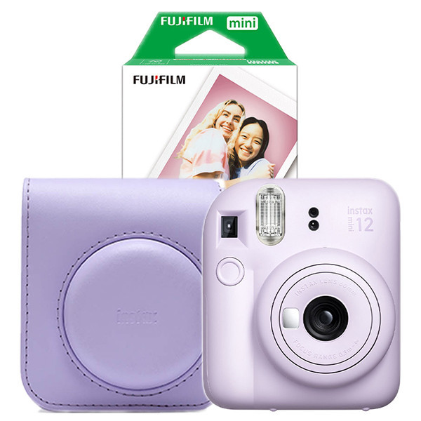Fujifilm instax mini 12 Purple bundel met Purple case en 20 vel papier 150883 - 1