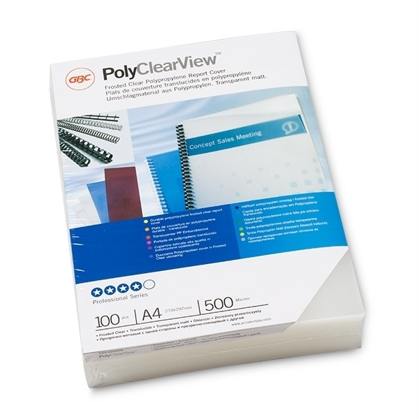 GBC ESP425500 PolyClearView bindomslag 500 micron mat transparant (100 stuks) ESP425500 207824 - 1