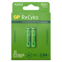 GP 650 ReCyko oplaadbare AAA / HR03 Ni-Mh batterij (2 stuks) AAA HR03 HR3 AGP00118