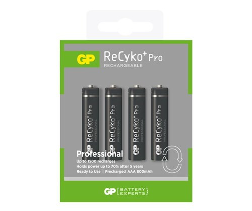 GP 800 ReCyko+ oplaadbare AAA / HR03 batterij 4 stuks 215052 - 1