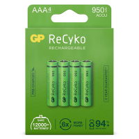 GP 950 ReCyko Oplaadbare AAA / HR03 Ni-Mh Batterij (4 stuks) AAA HR03 HR3 AGP00115