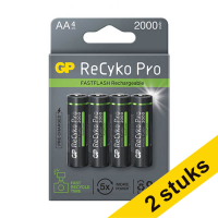 GP Aanbieding: 2x GP 2000 ReCyko Pro Photo Flash oplaadbare AA / HR06 Ni-Mh Batterij (4 stuks)  AGP00366
