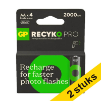 Aanbieding: 2x GP 2000 ReCyko Pro Photo Flash oplaadbare AA / HR06 Ni-Mh Batterij (4 stuks) AGP00366