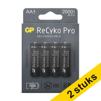 GP Aanbieding: 2x GP 2000 ReCyko Pro oplaadbare AA / HR06 Ni-Mh Batterij (4 stuks)  AGP00365