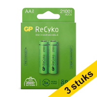GP Aanbieding: 3x GP 2100 ReCyko oplaadbare AA / HR06 Ni-Mh Batterij (2 stuks)  AGP00367