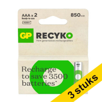 Aanbieding: 3x GP 850 ReCyko oplaadbare AAA / HR03 Ni-Mh batterij (2 stuks) AGP00373