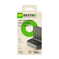 GP Dock Snellader + GP 2600 ReCyko oplaadbare AA / HR06 Ni-Mh Batterij (4 stuks) AGP00112