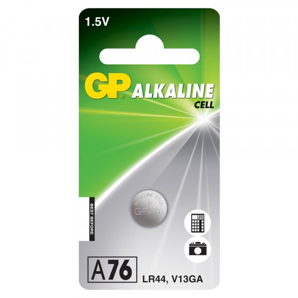 GP LR44 Alkaline knoopcel batterij 1 stuk GPA76 215042 - 1