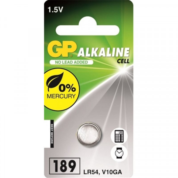 GP LR54 Alkaline knoopcel batterij 1 stuk GP189 215044 - 1