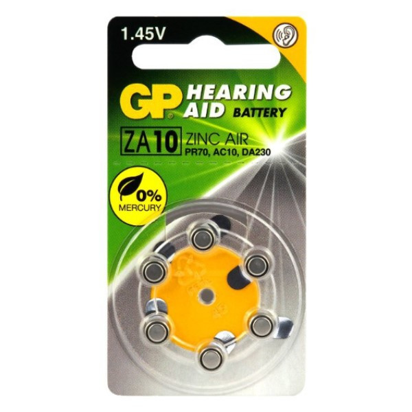 GP PR70 gehoorapparaat batterij 6 stuks (geel) GPZA10 215136 - 1