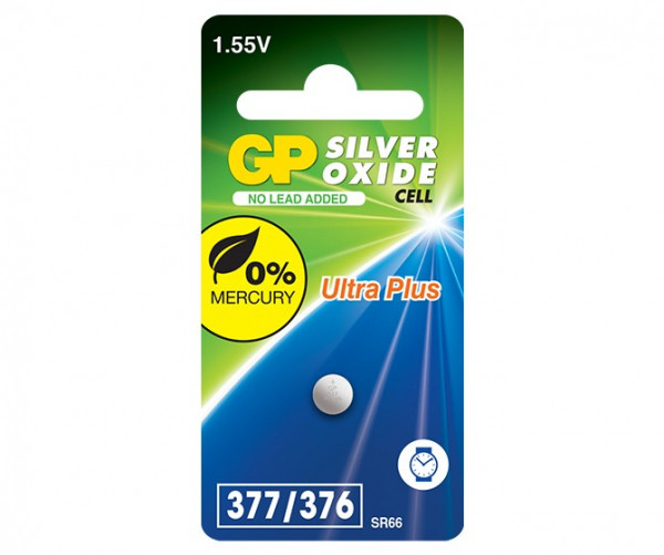 GP SR66 zilveroxide knoopcel batterij 1 stuk GP377 215088 - 1