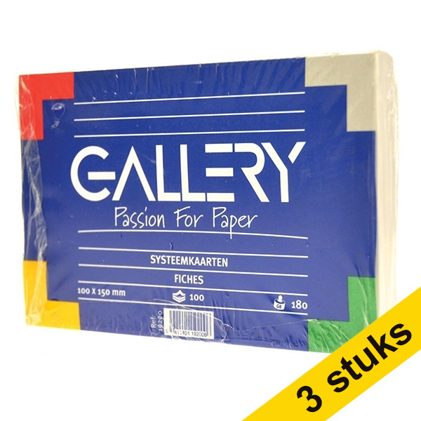 Aanbieding: 3x Gallery systeemkaart blanco wit 150 x 100 mm (100 stuks) 035172 - 1