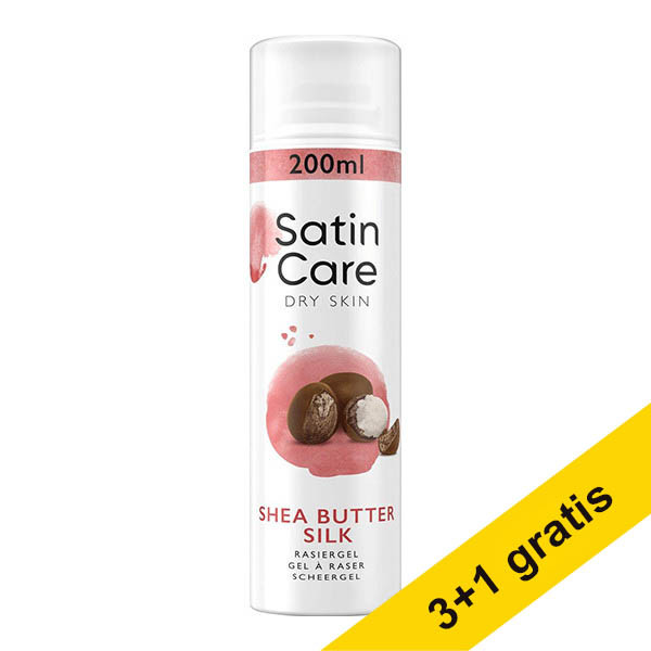 Aanbieding: 4x Gillette Satin Care Droge Huid Shea Butter Silk scheergel (200 ml) SGI00287 - 1