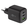 Goobay USB oplader 3 poorten (1xUSB-A, 2xUSB-C, 65W, Power Delivery, zwart)