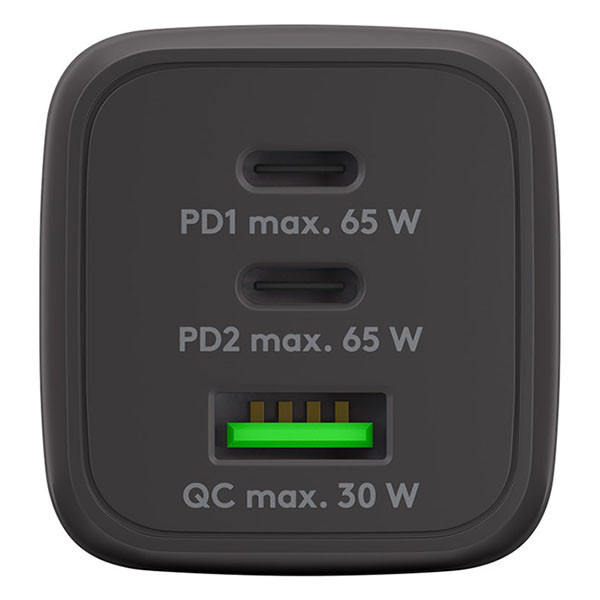 Goobay USB oplader 3 poorten (1xUSB-A, 2xUSB-C, 65W, Power Delivery, zwart) K180107713 Goobay USB oplader 3 poorten (1xUSB-A, 2xUSB-C, 65W, Power Delivery, zwart) K180107713 - 2