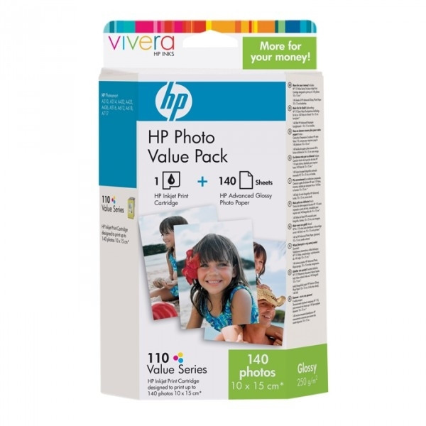 HP 110 foto value pack incl. 140 vel fotopapier (origineel) Q8898AE 031741 - 1