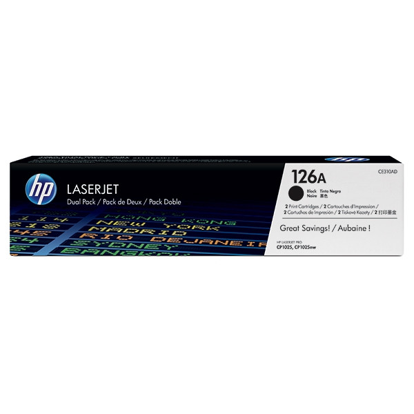 HP 126A (CE310AD) toner zwart dubbelpak (origineel) CE310AD 054092 - 1