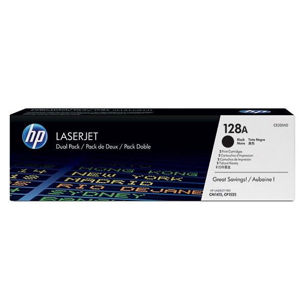 HP 128A (CE320AD) toner zwart dubbelpak (origineel) CE320AD 054124 - 1