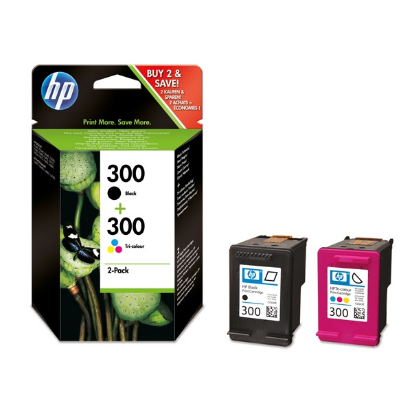 HP 300 (CN637EE) dubbelpak zwart en kleur (origineel) CN637EE 054022 - 1