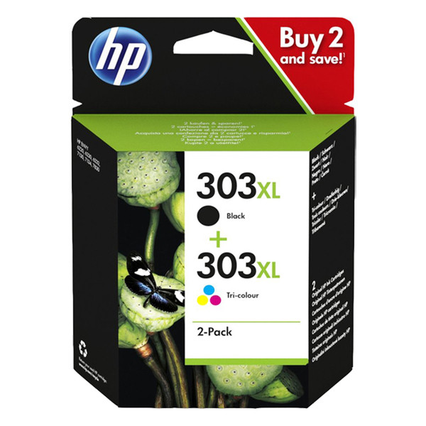 HP 303XL (3YN10AE) 2-pack zwart + kleuren cartridge (origineel) 3YN10AE 044664 - 1