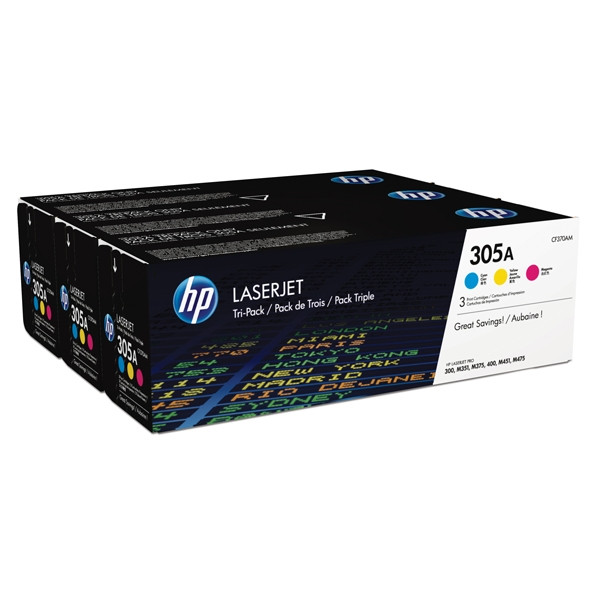 HP 305A (CF370AM) multipack cyaan/magenta/geel (origineel) CF370AM 054766 - 1