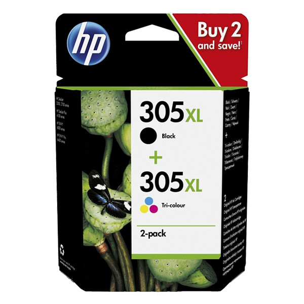 HP 305XL (6ZA94AE) dubbelpak zwart en kleur hoge capaciteit (origineel) 6ZA94AE 653019 - 1