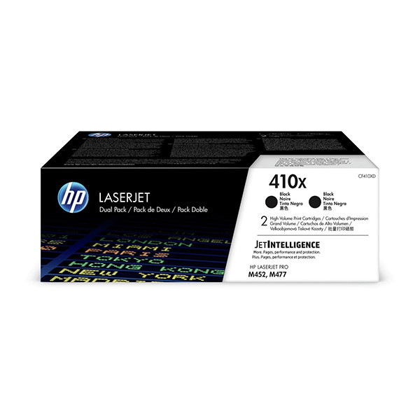 HP 410X (CF410XD) toner zwart hoge capaciteit dubbelpak (origineel) CF410XD 054272 - 1